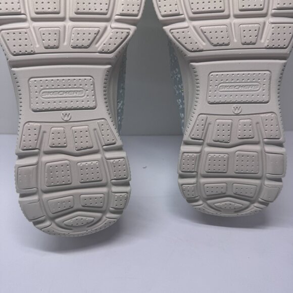 8.5 Wide Fit Skechers Women's Easy Going Rhinestone Knit Mules Glitz Strut Sage - Picture 6 of 16